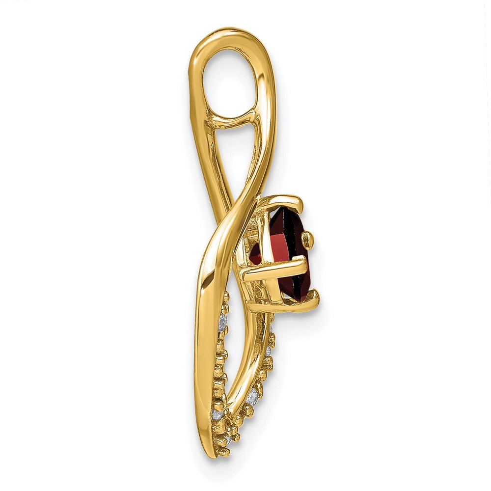 14k Garnet and Diamond Pendant (1.55 grams)