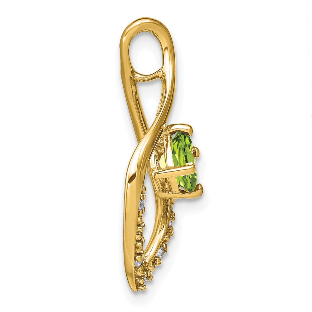 14k Peridot and Diamond Pendant (1.55 grams)