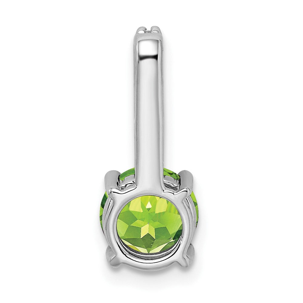 14k White Gold Round Peridot and Diamond Pendant (1.15 grams)