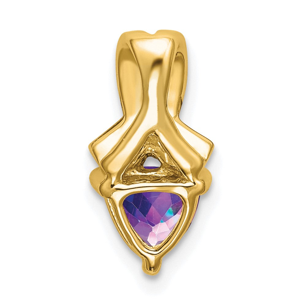 14k Trillion Amethyst and Diamond Pendant (1.45 grams)