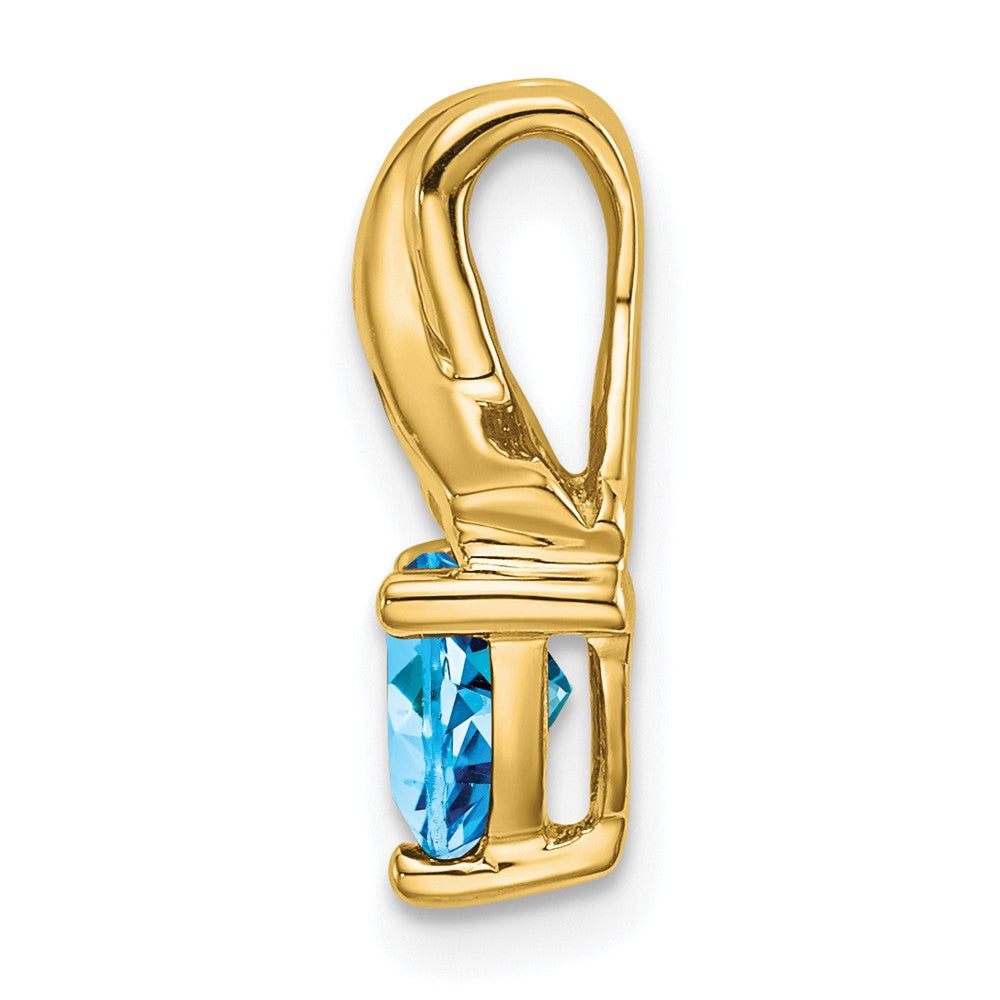 14k Trillion Blue Topaz and Diamond Pendant (1.45 grams)