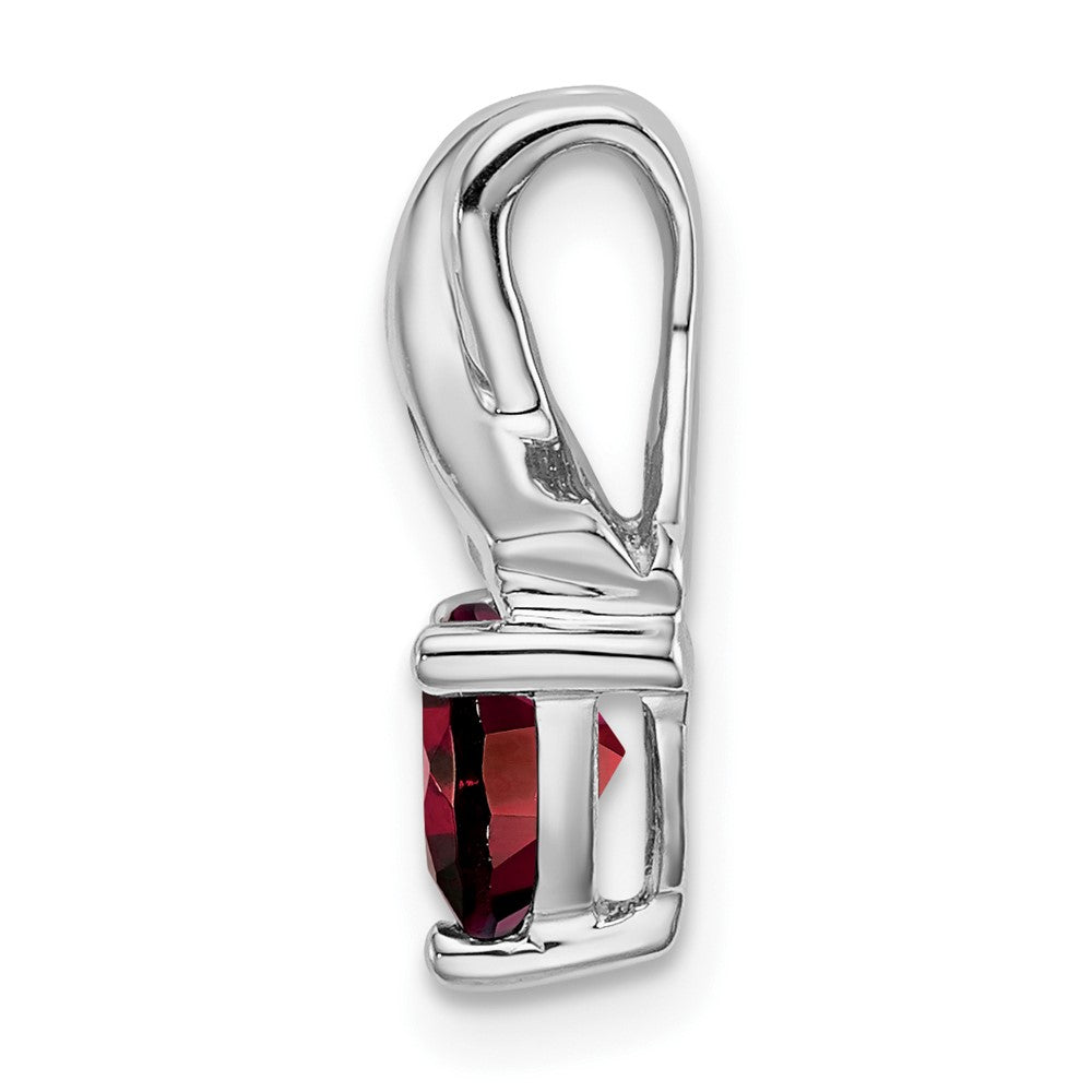 14k White Gold Trillion Garnet and Diamond Pendant (1.45 grams)