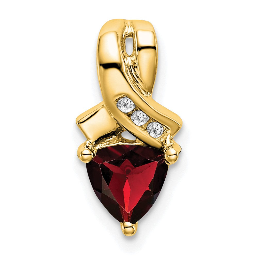 14k Trillion Garnet and Diamond Pendant (1.45 grams)