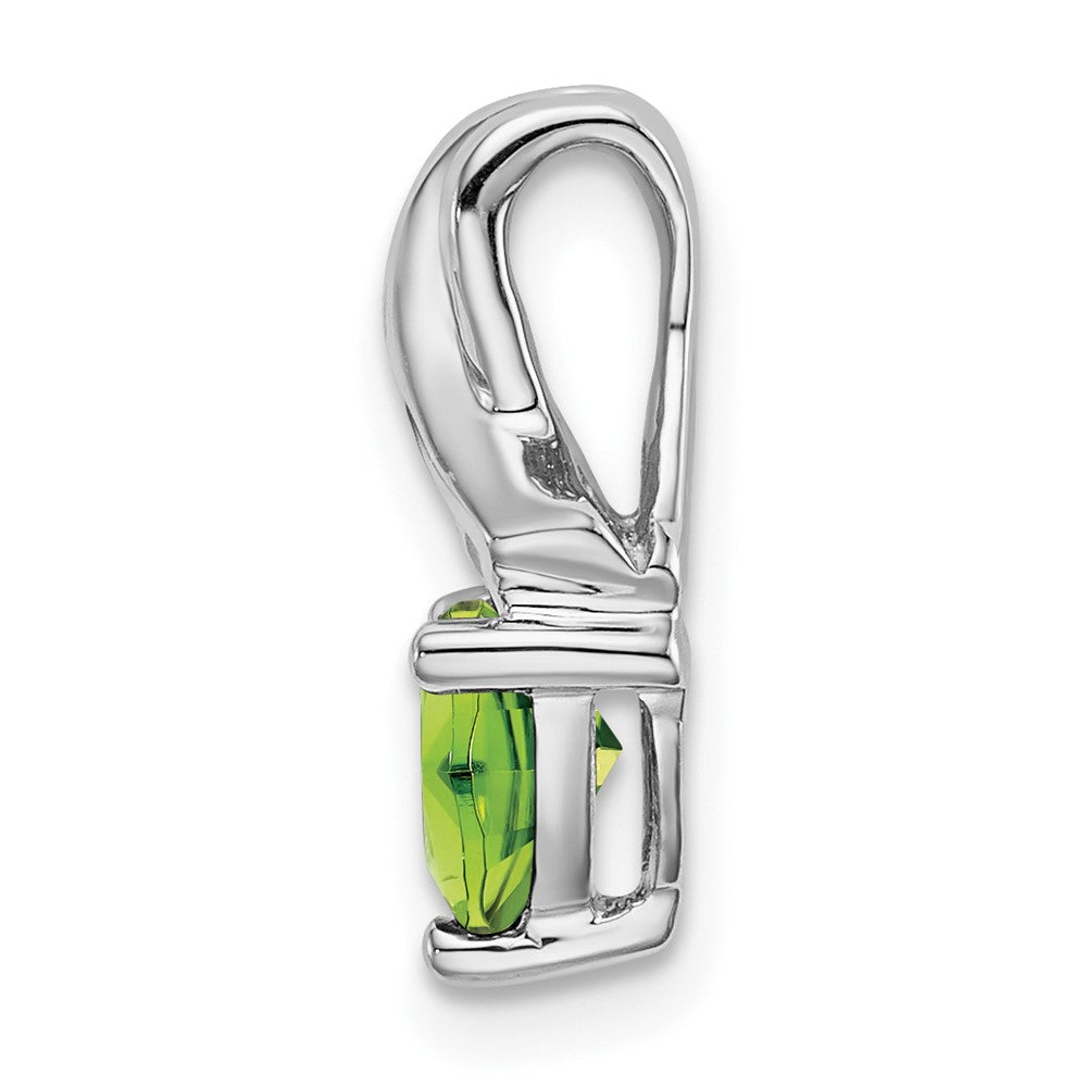 14k White Gold Trillion Peridot and Diamond Pendant (1.45 grams)
