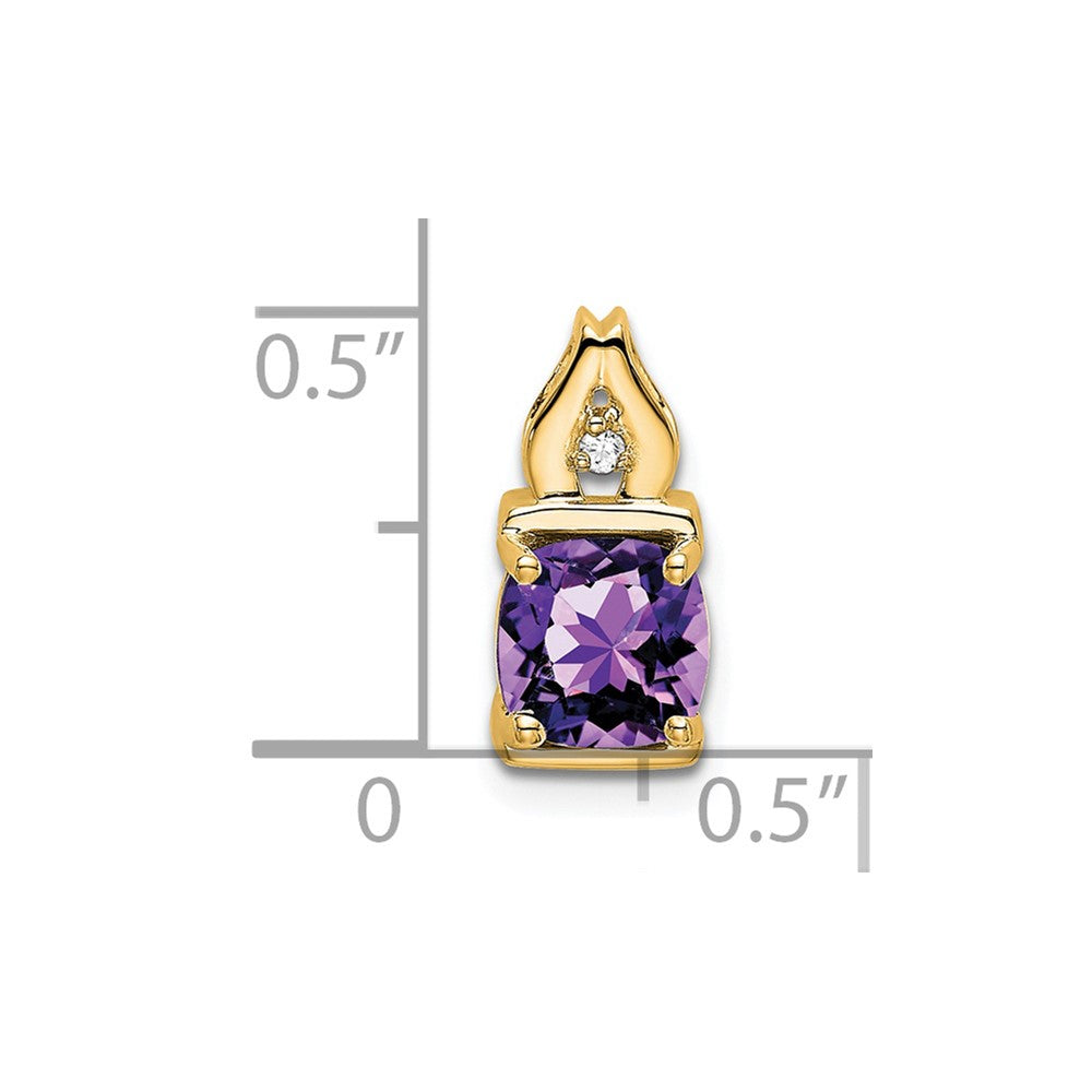 14k Amethyst and Diamond Pendant (0.95 grams)