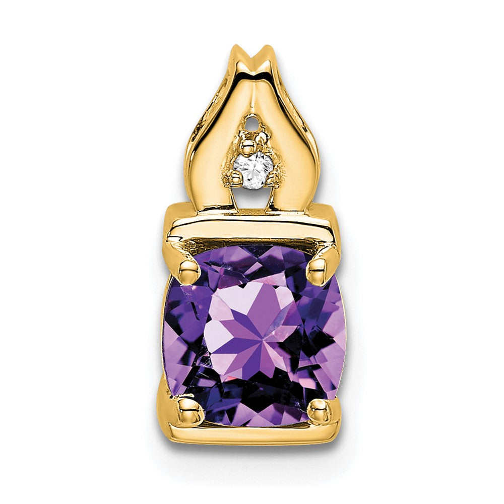 14k Amethyst and Diamond Pendant (0.95 grams)