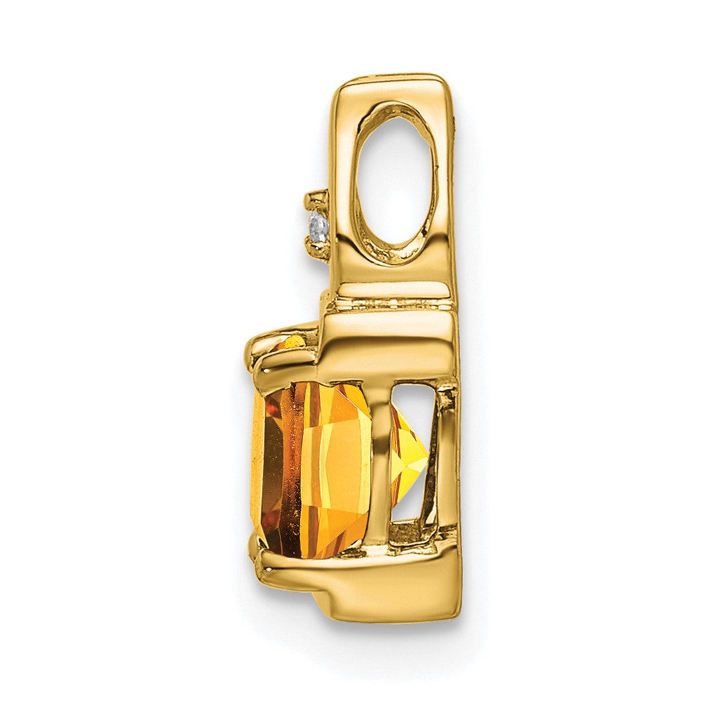 14k Citrine and Diamond Pendant (0.95 grams)