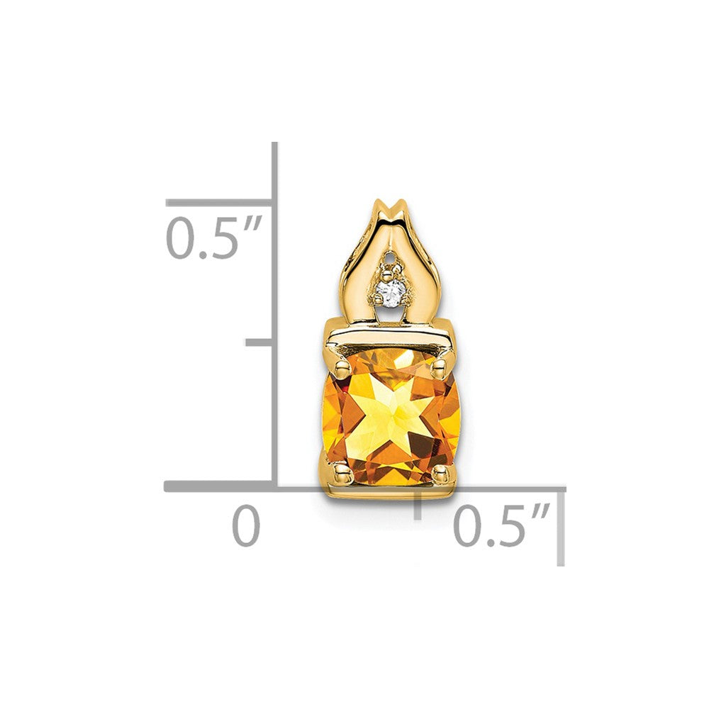 14k Citrine and Diamond Pendant (0.95 grams)