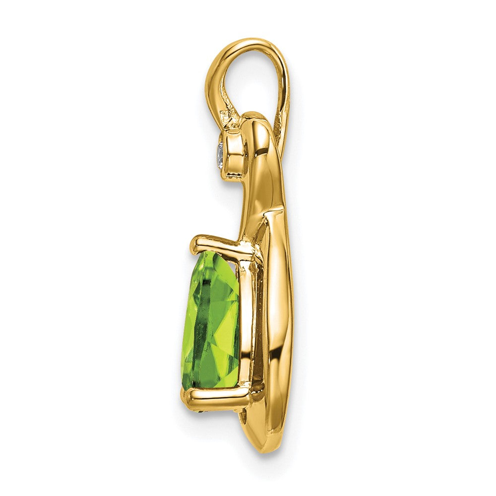 14k Pear Peridot and Diamond Pendant (1.5 grams)