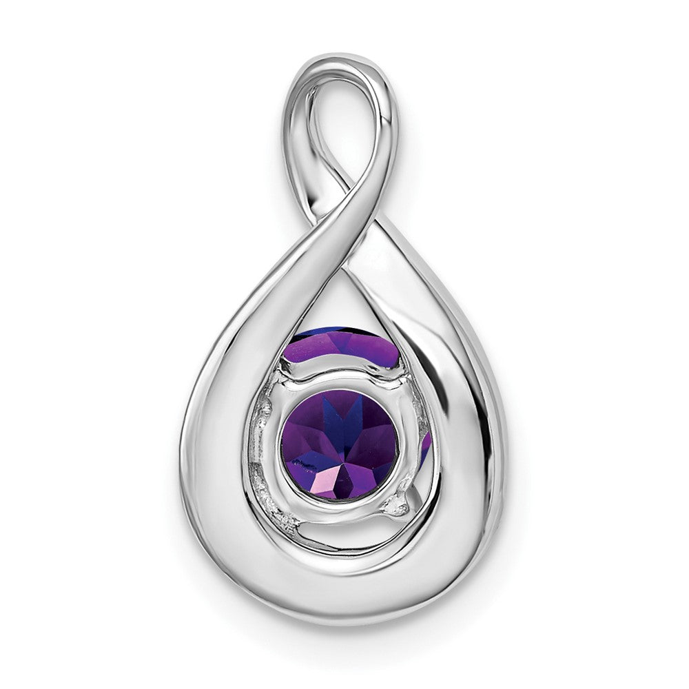 14k White Gold Amethyst and Diamond Pendant (2.15 grams)