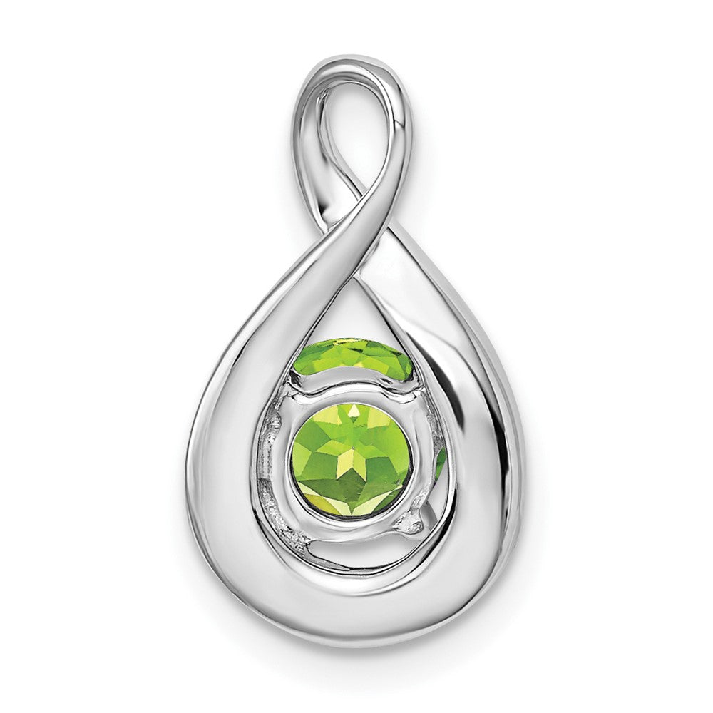 14k White Gold Peridot and Diamond Pendant (2.15 grams)