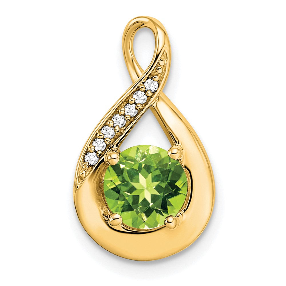14k Peridot and Diamond Pendant (2.15 grams)