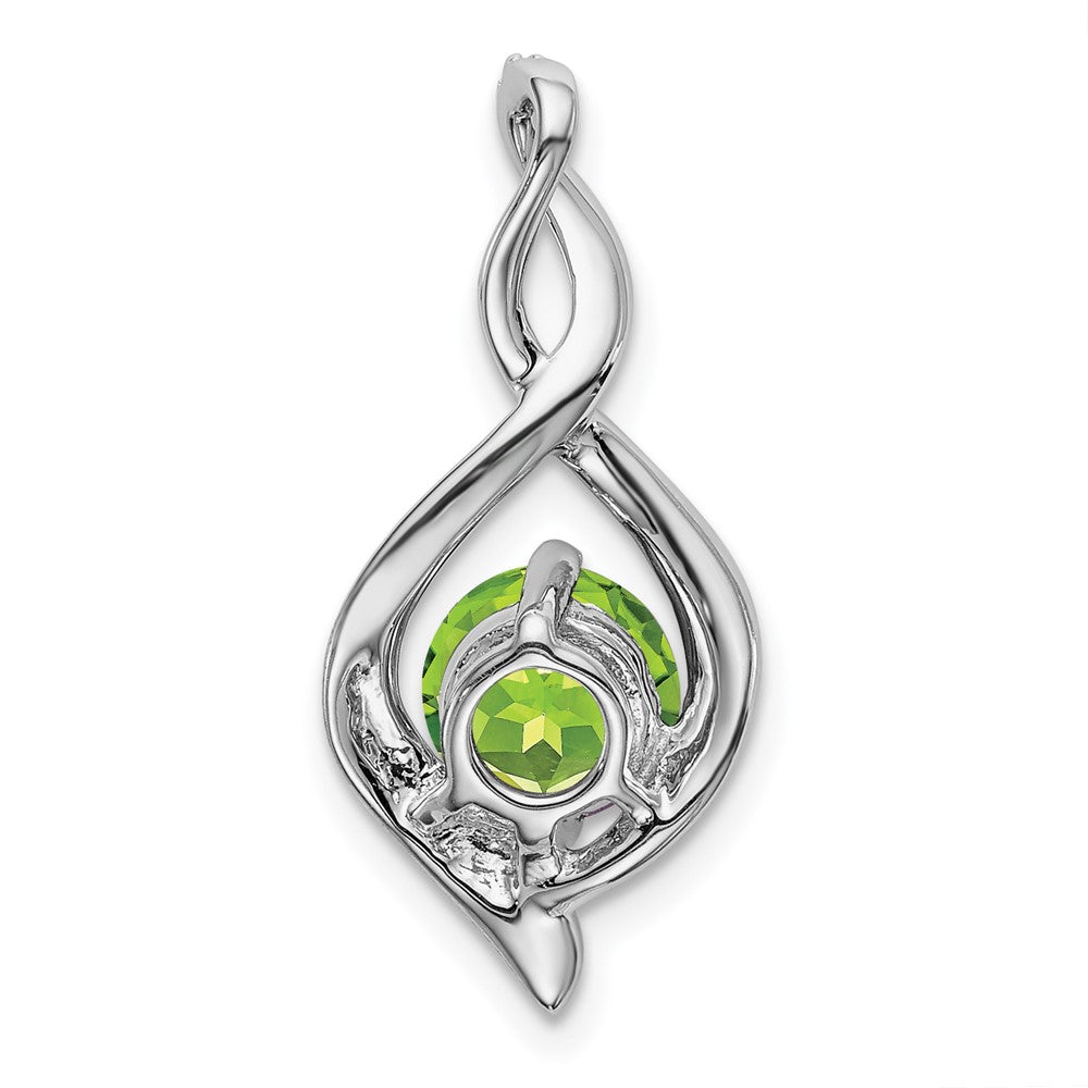 14k White Gold Peridot and Diamond Pendant (1.4 grams)