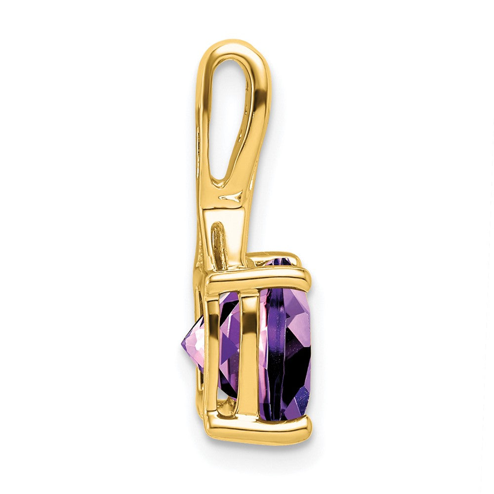 14k Cushion Amethyst and Diamond Pendant (1.15 grams)