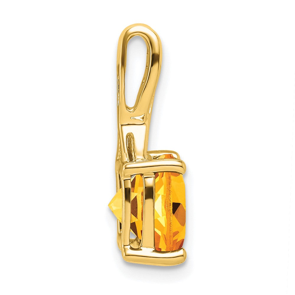 14k Cushion Citrine and Diamond Pendant (1.15 grams)