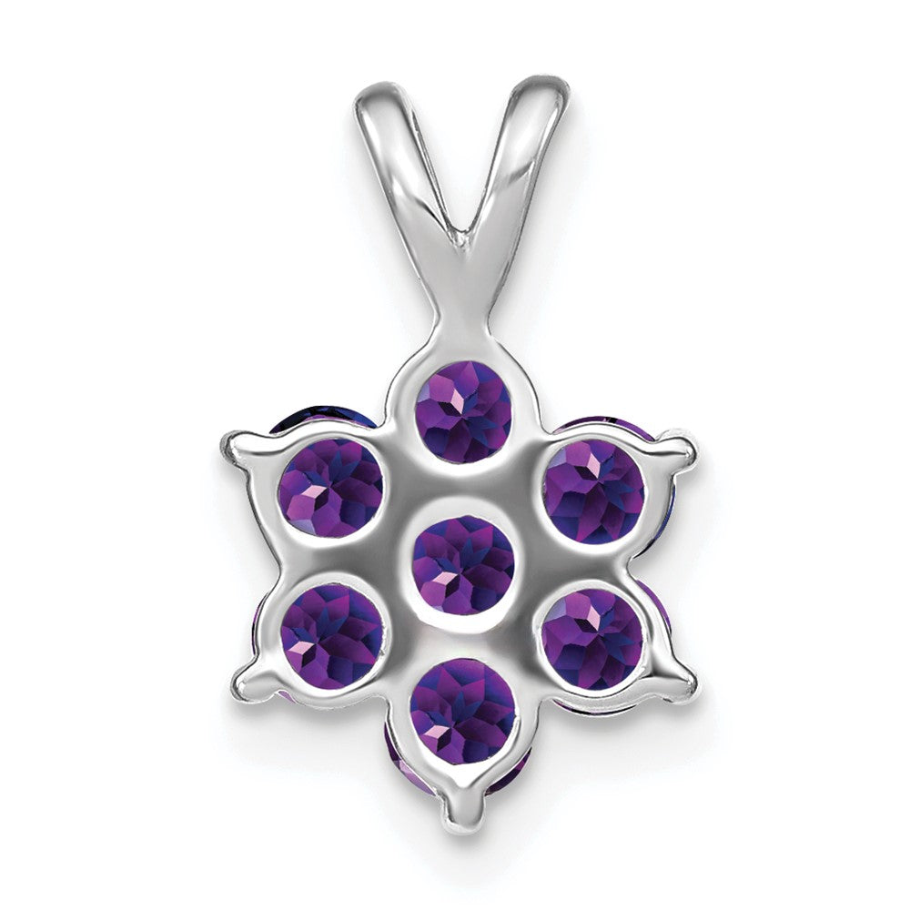 14k White Gold Amethyst Floral Pendant (0.65 grams)