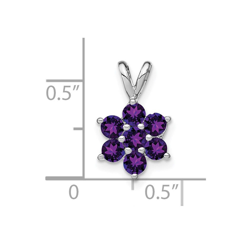 14k White Gold Amethyst Floral Pendant (0.65 grams)