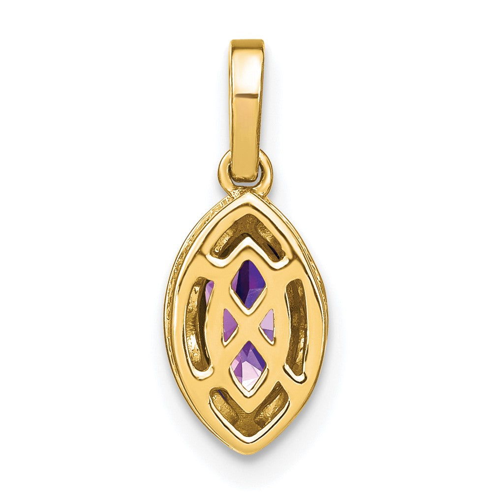 14k Marquise Amethyst and Diamond Pendant (1.15 grams)