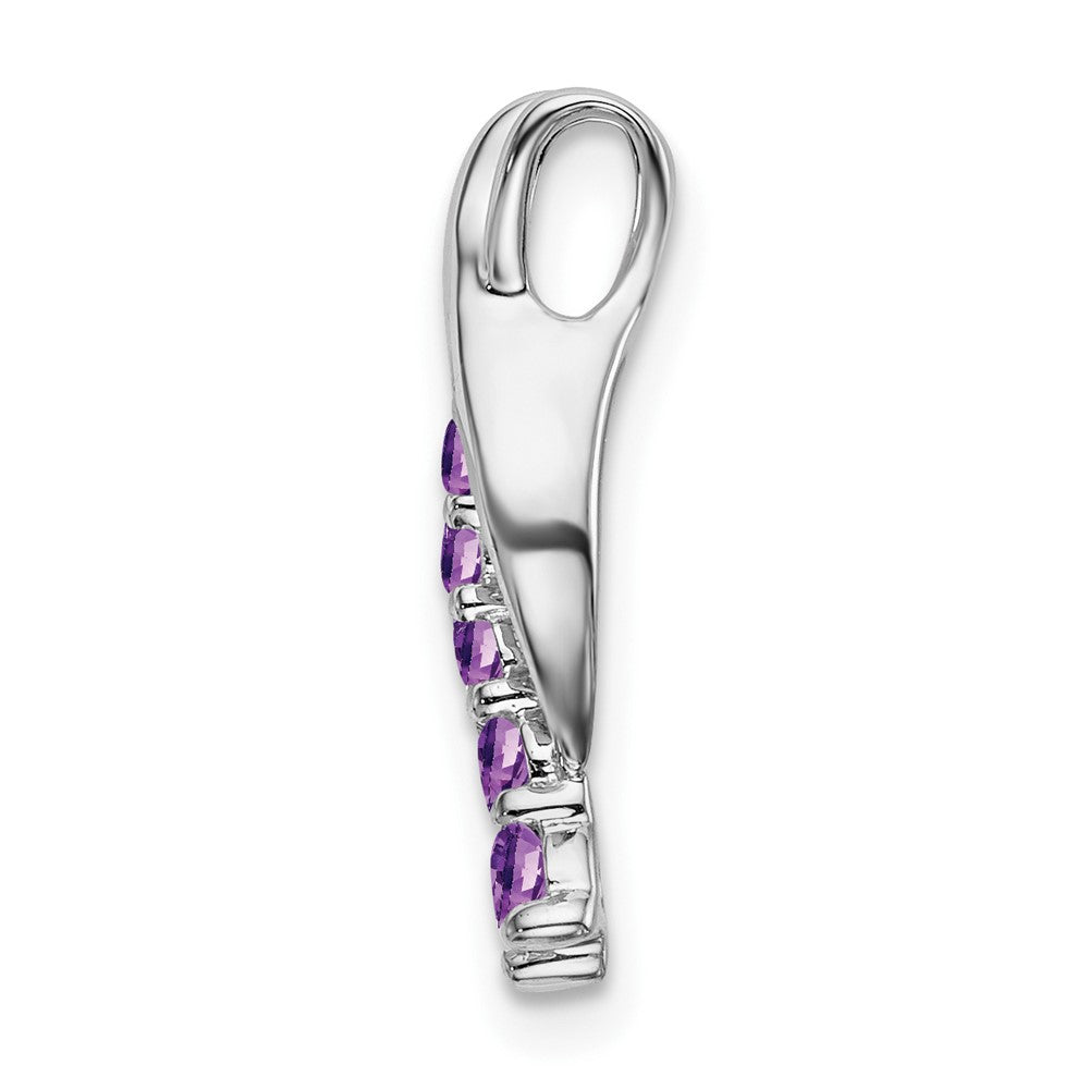 14k White Gold Amethyst Journey Chain Slide (0.95 grams)