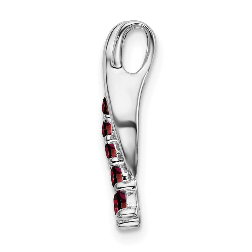14k White Gold Garnet Journey Chain Slide (0.95 grams)