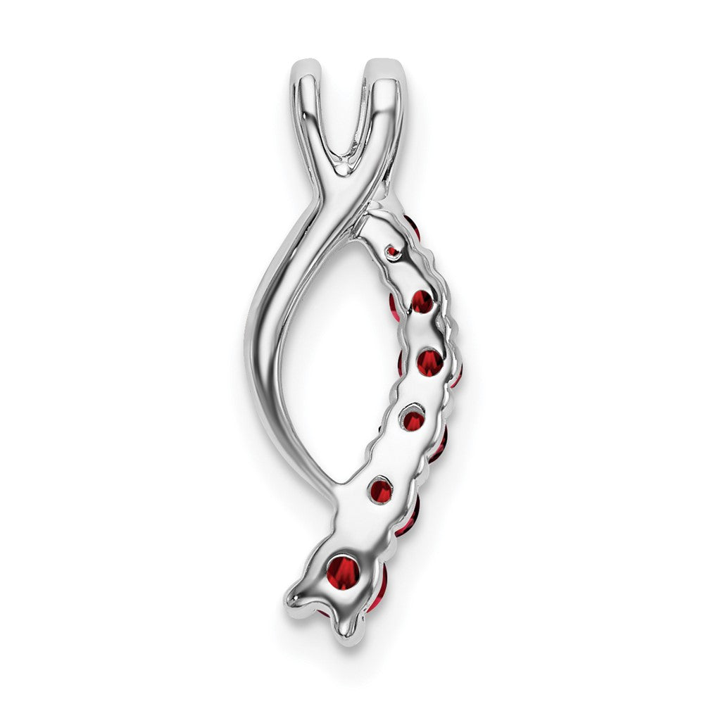 14k White Gold Garnet Journey Chain Slide (0.95 grams)