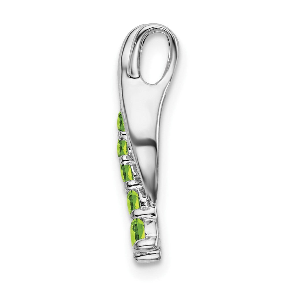 14k White Gold Peridot Journey Chain Slide (0.95 grams)
