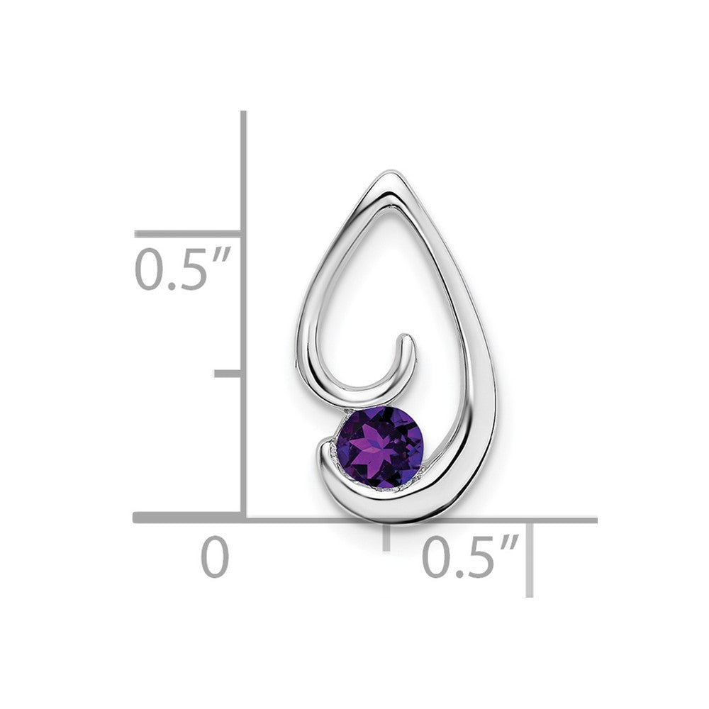 14k White Gold Amethyst Chain Slide (1.45 grams)