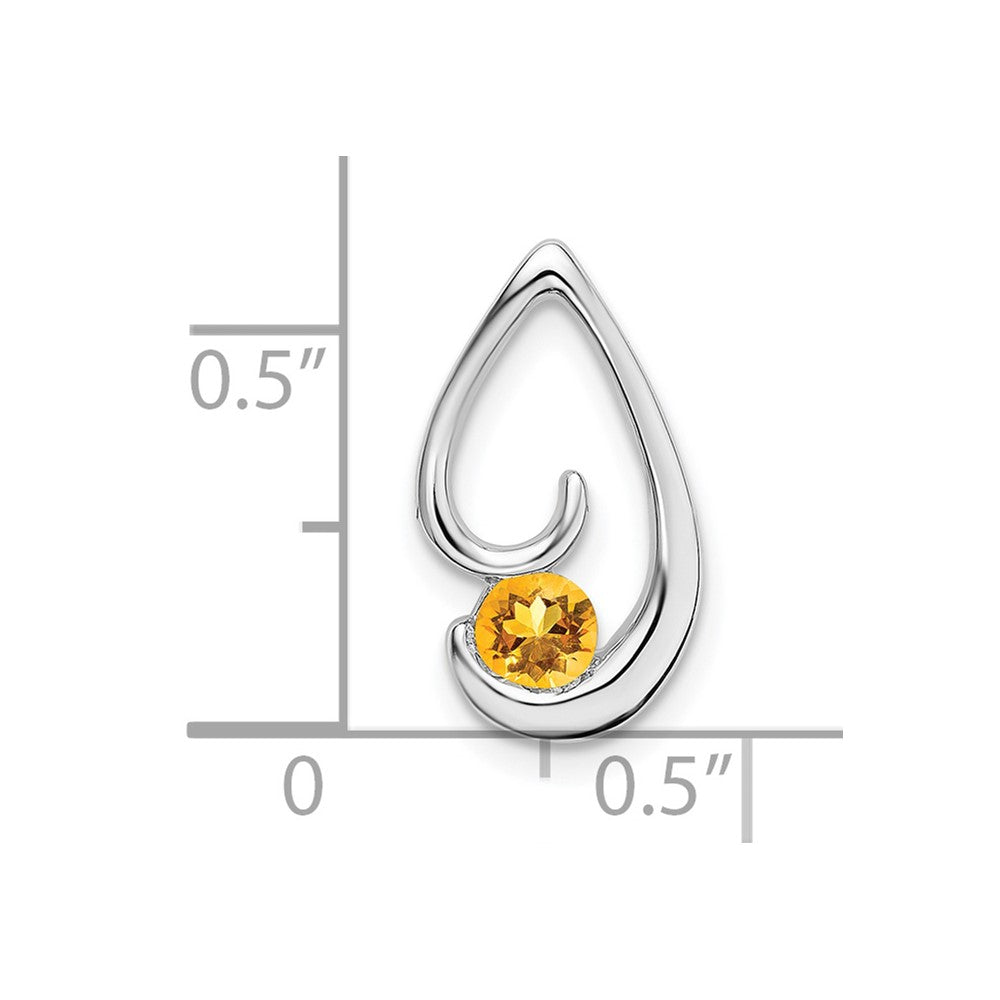 14k White Gold Citrine Chain Slide (1.45 grams)