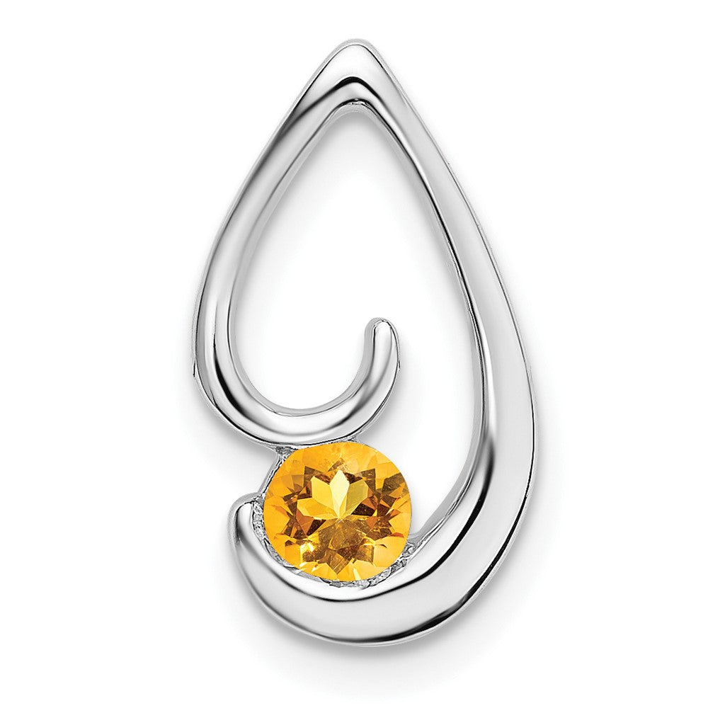 14k White Gold Citrine Chain Slide (1.45 grams)