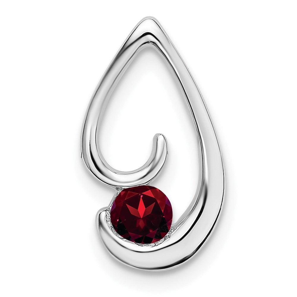 14k White Gold Garnet Chain Slide (1.45 grams)