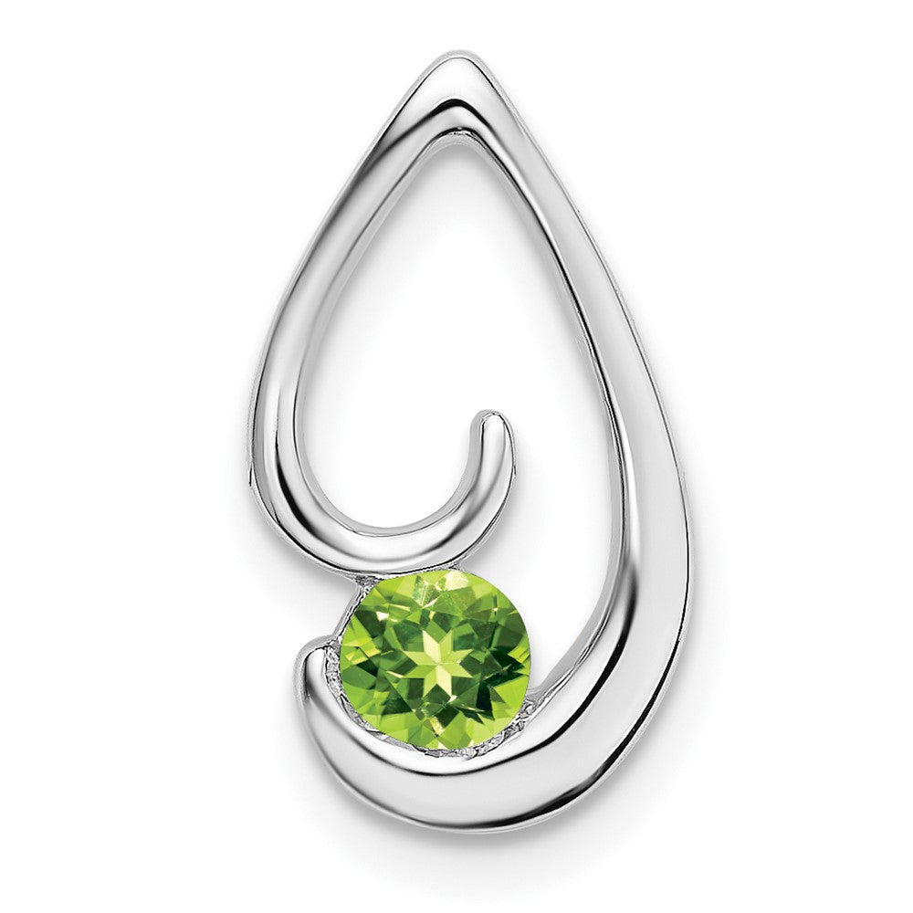 14k White Gold Peridot Chain Slide (1.45 grams)