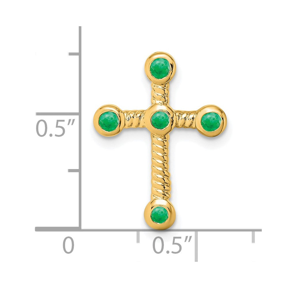 14k Emerald Cross Chain Slide (1.15 grams)