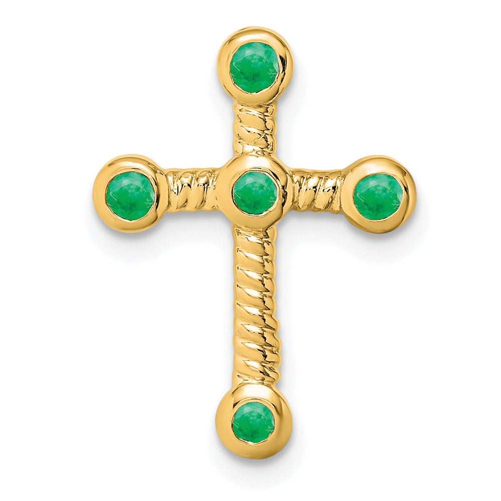 14k Emerald Cross Chain Slide (1.15 grams)