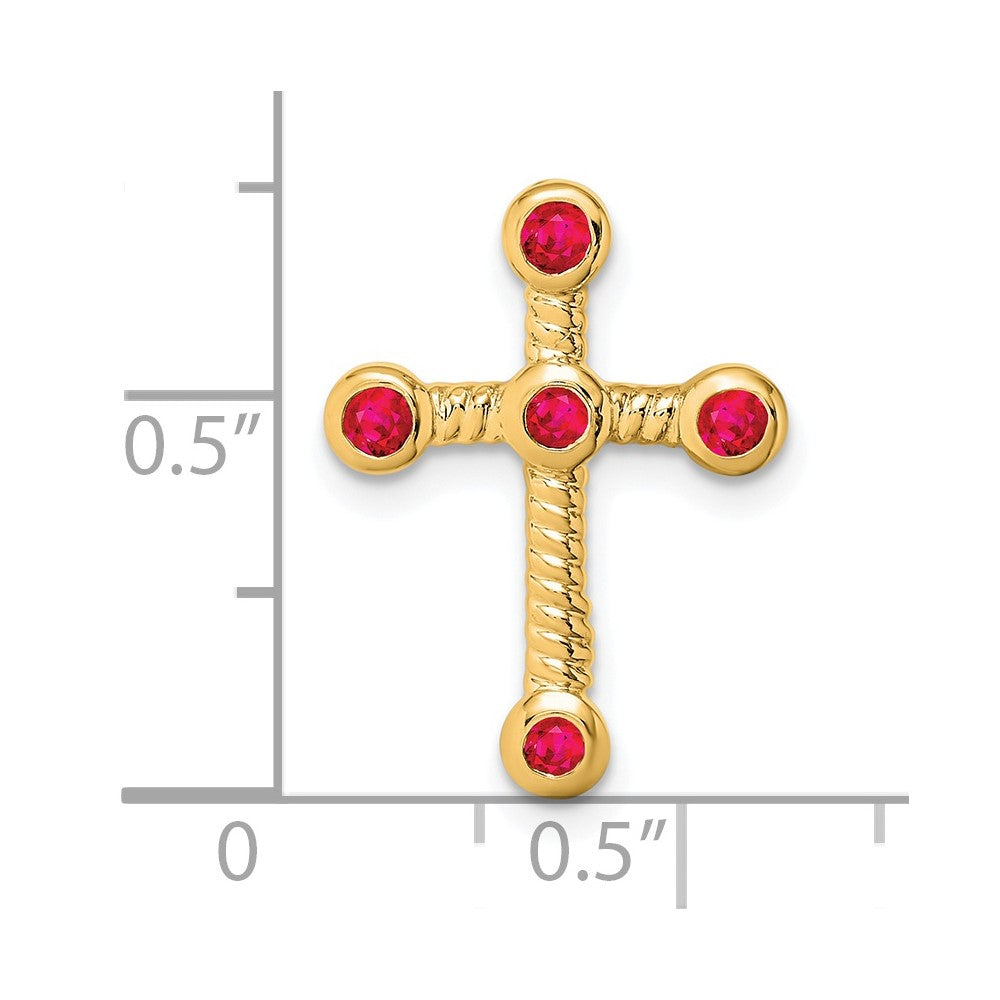 14k Ruby Cross Chain Slide (1.15 grams)