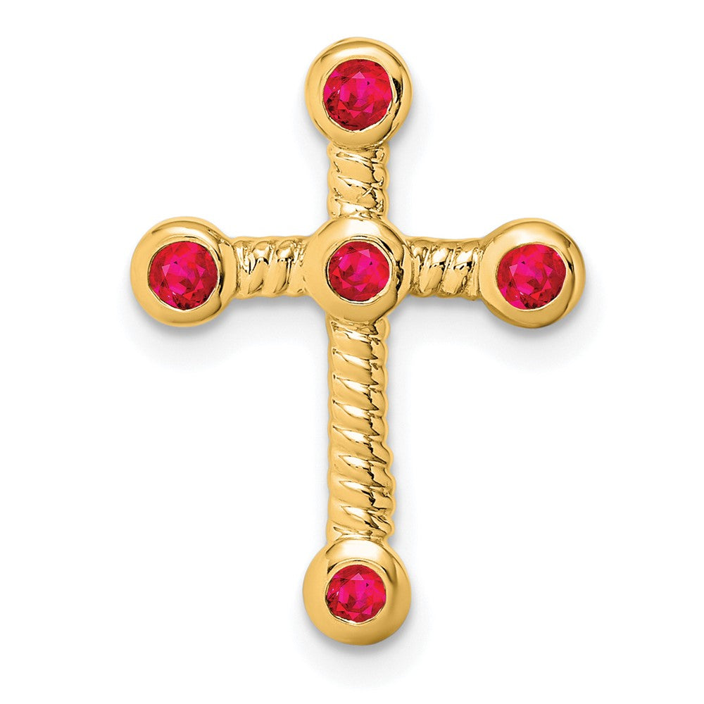14k Ruby Cross Chain Slide (1.15 grams)