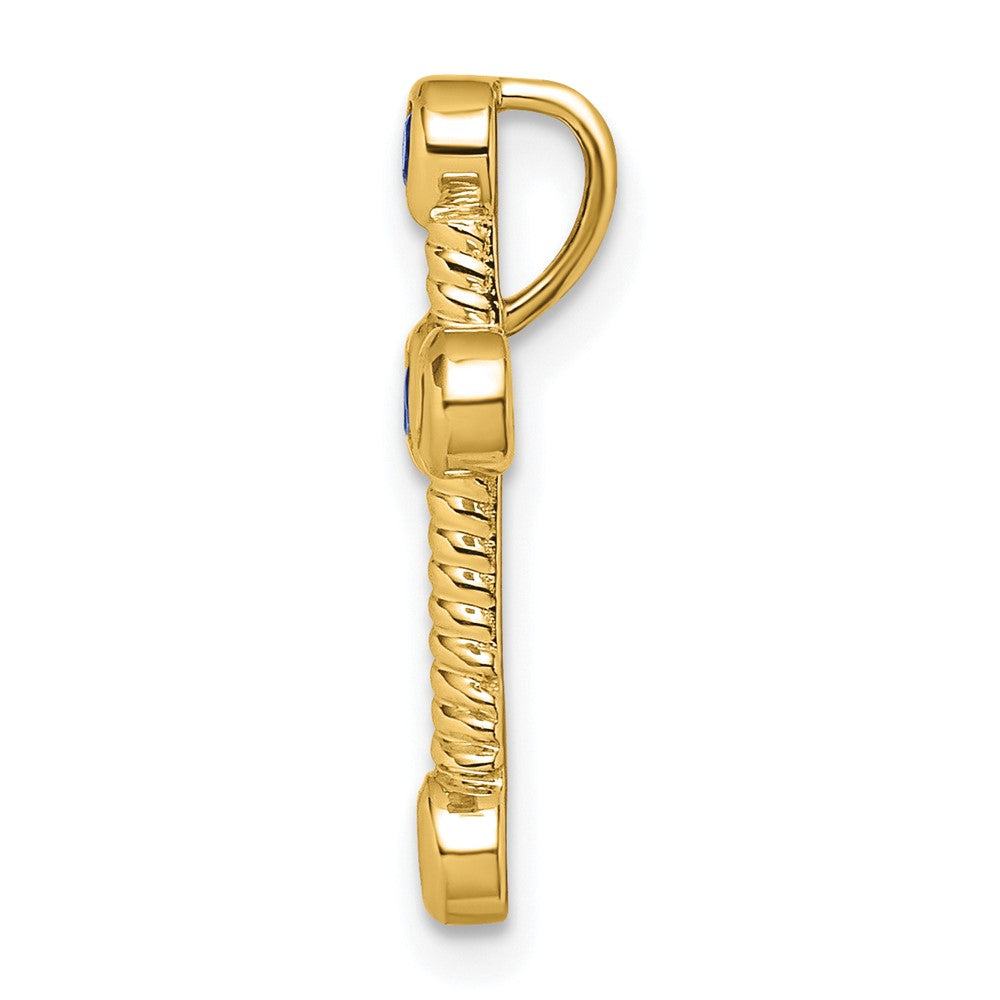 14k Sapphire Cross Chain Slide (1.15 grams)