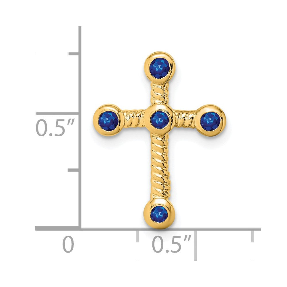14k Sapphire Cross Chain Slide (1.15 grams)