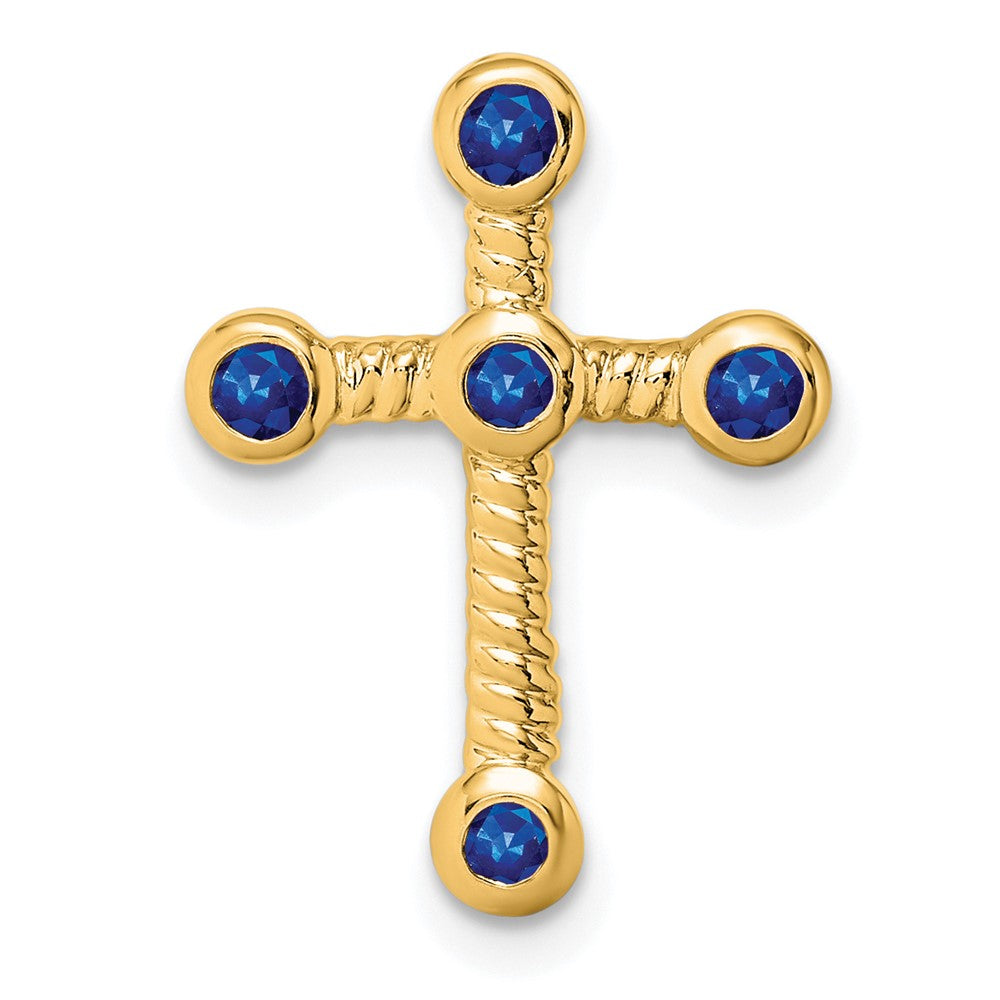 14k Sapphire Cross Chain Slide (1.15 grams)