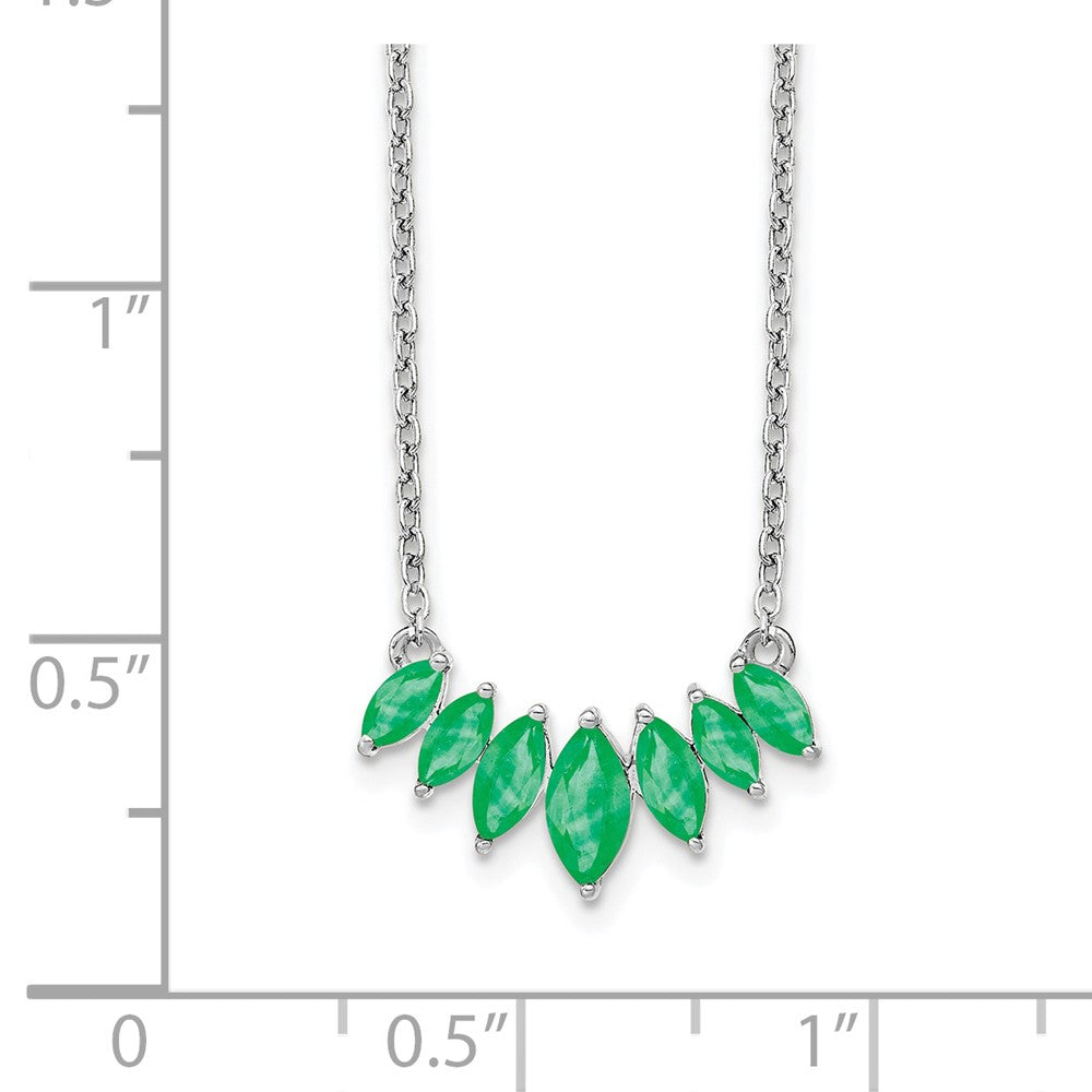 14k White Gold 7.1 mm Marquise Emerald inch Necklace (0.82 grams)