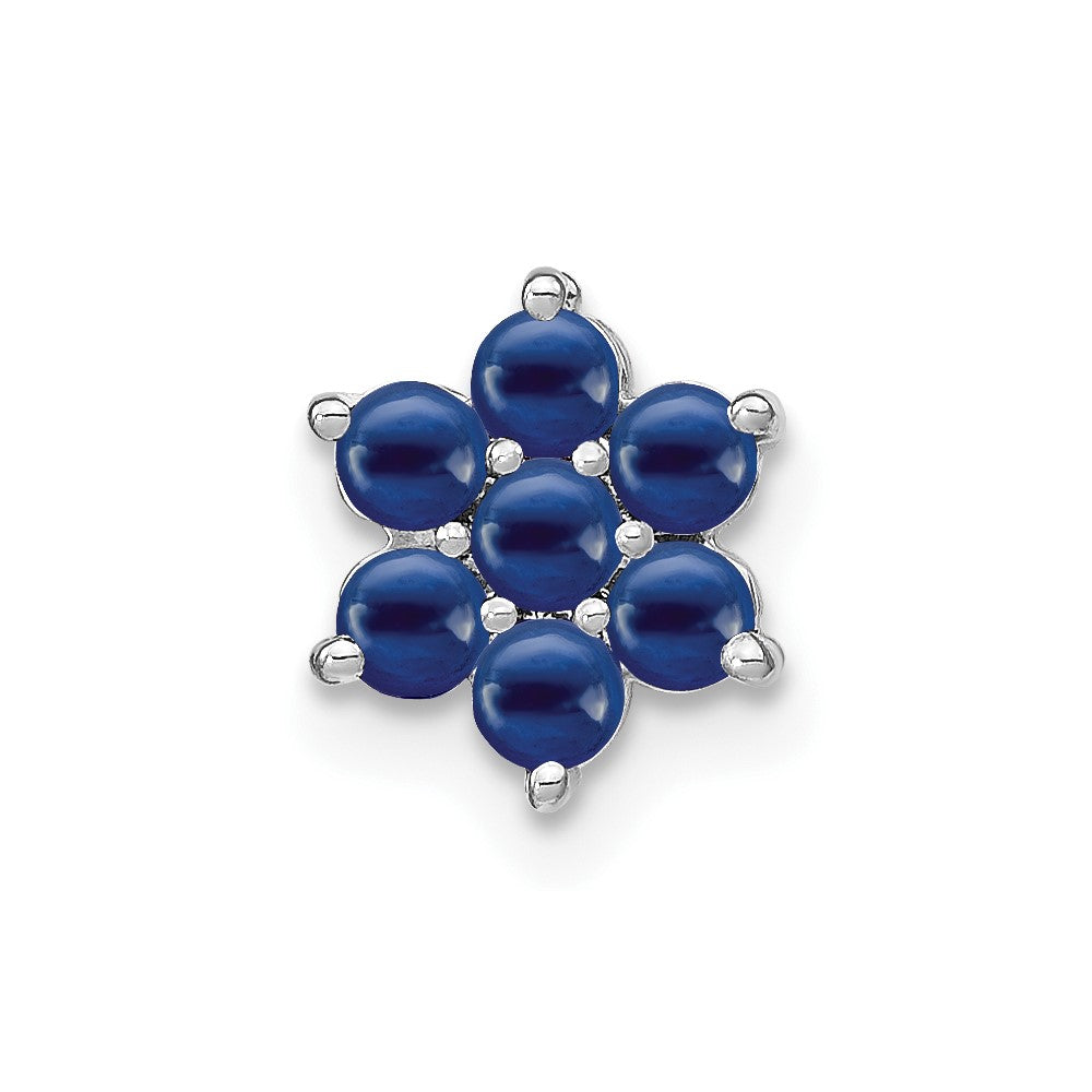 14k White Gold Sapphire Floral Chain Slide (0.65 grams)