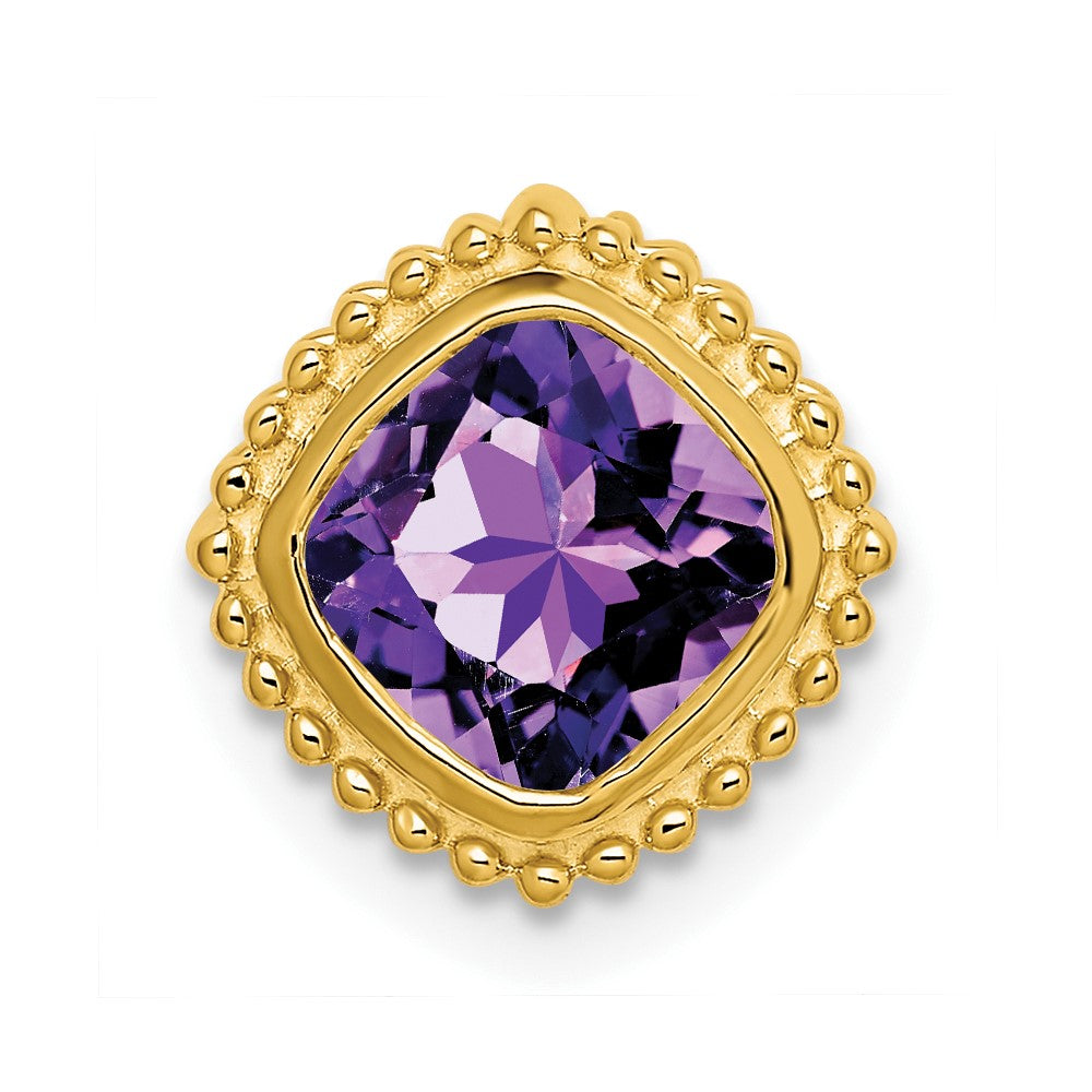 14k Cushion Amethyst Chain Slide (1.6 grams)