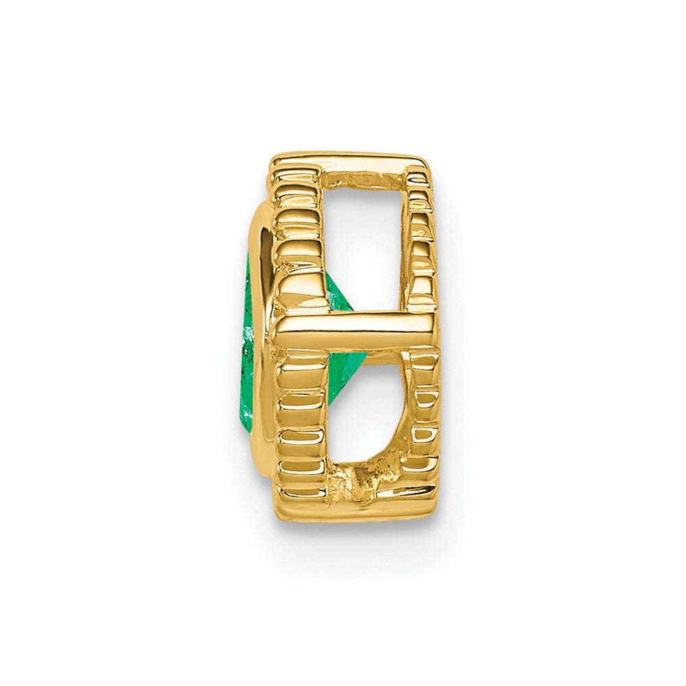 14k Cushion Emerald Chain Slide (0.85 grams)