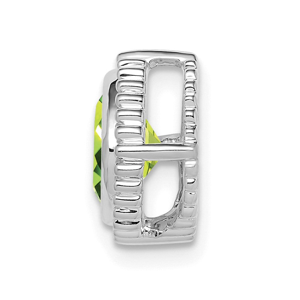 14k White Gold Cushion Peridot Chain Slide (1.6 grams)