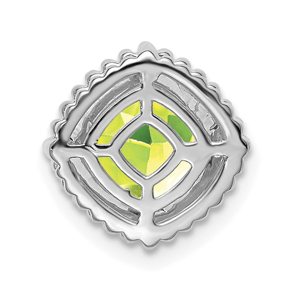 14k White Gold Cushion Peridot Chain Slide (1.6 grams)