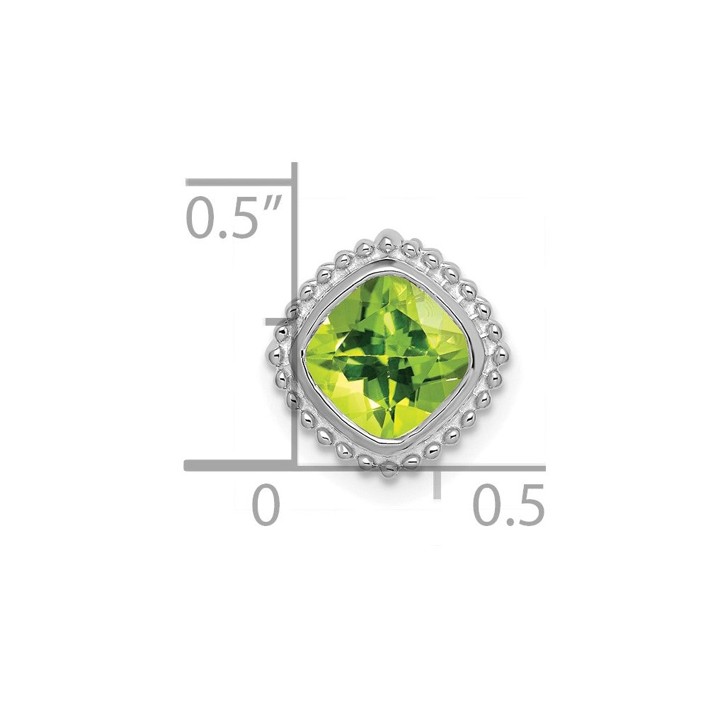 14k White Gold Cushion Peridot Chain Slide (1.6 grams)
