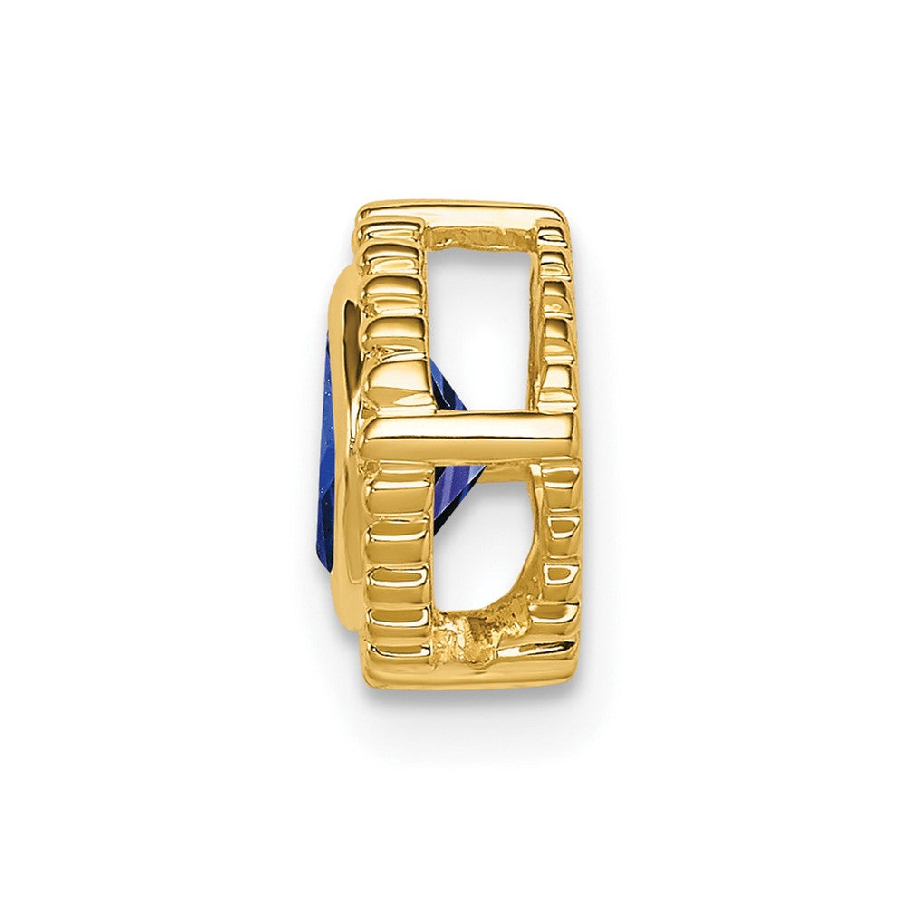 14k Cushion Sapphire Chain Slide (0.85 grams)
