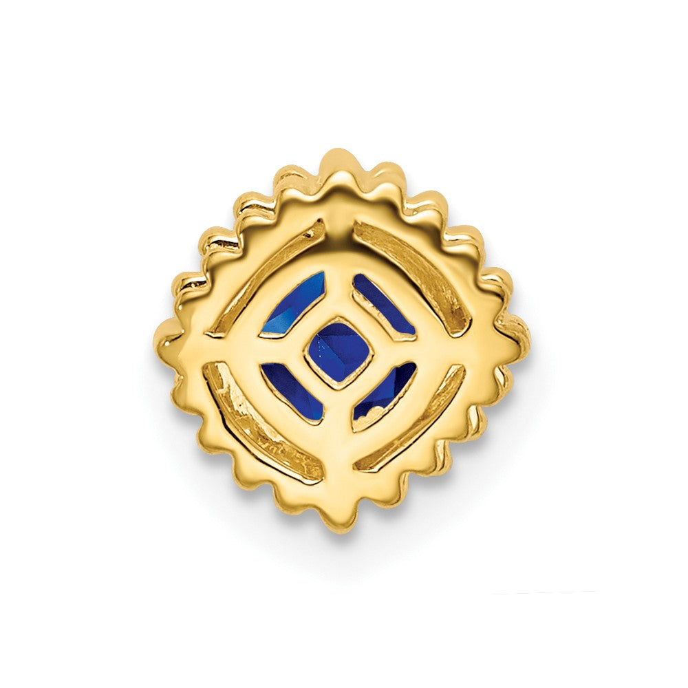 14k Cushion Sapphire Chain Slide (0.85 grams)