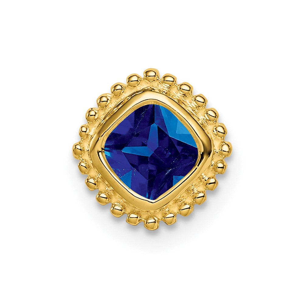 14k Cushion Sapphire Chain Slide (0.85 grams)