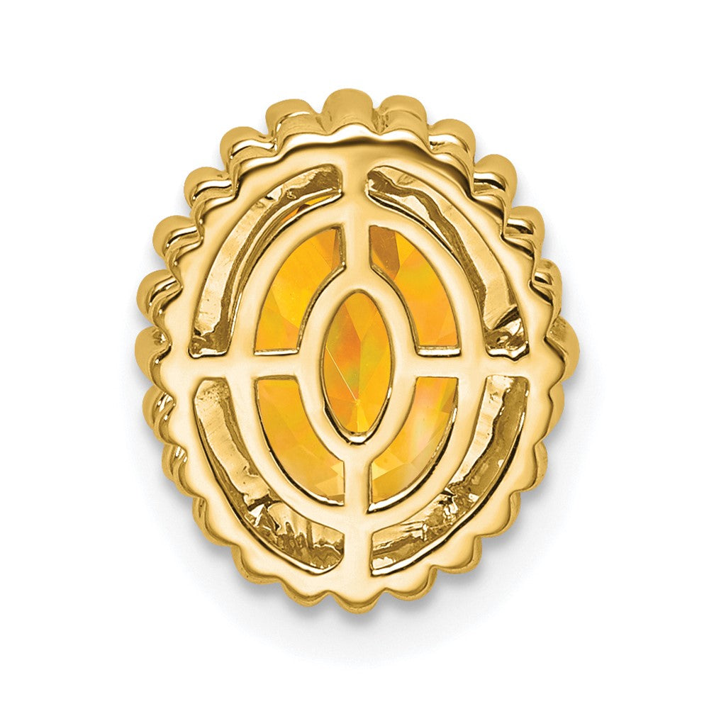 14k Oval Citrine Chain Slide (1.75 grams)