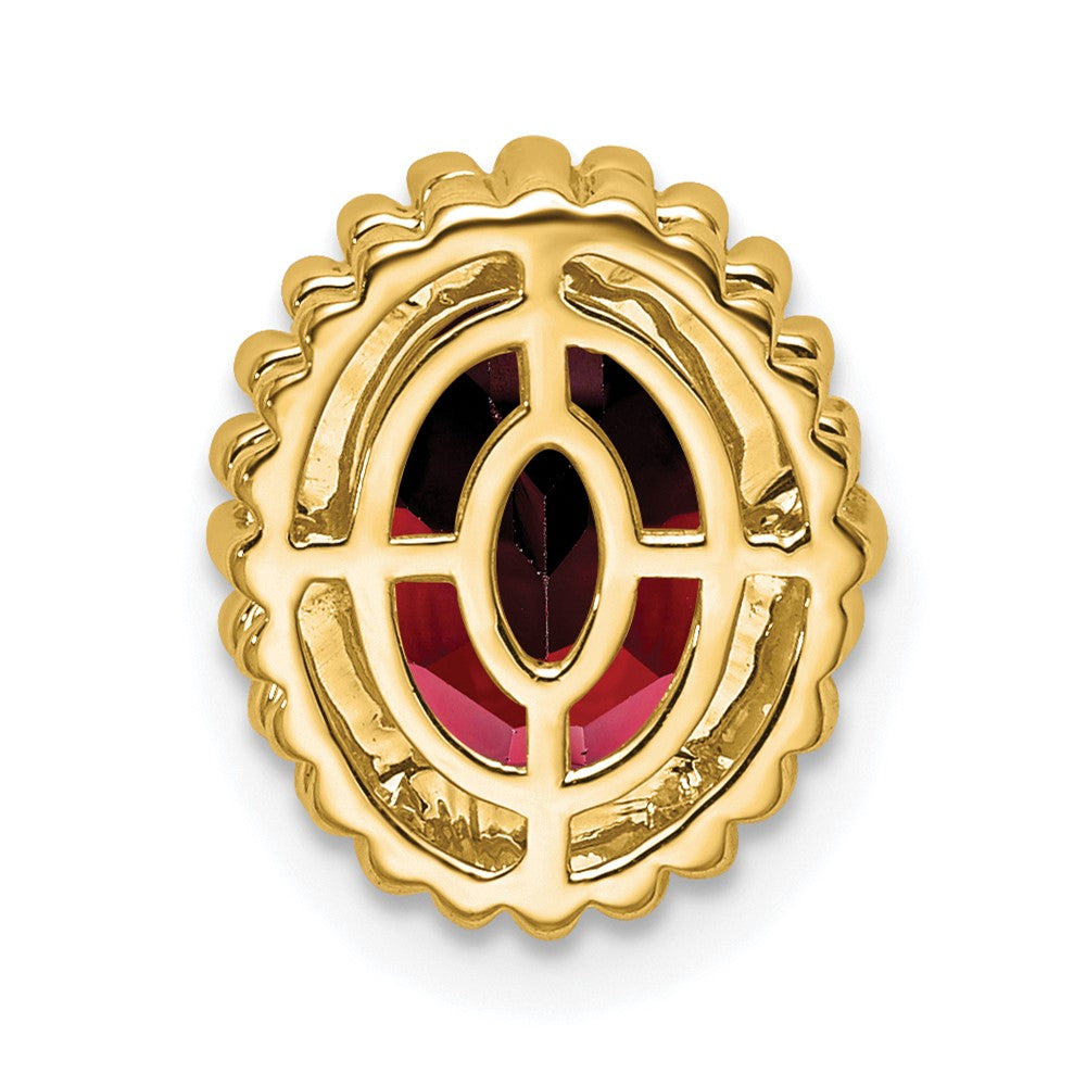 14k Oval Garnet Chain Slide (1.75 grams)